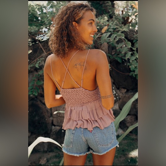 Adella Cami Mauve Lace Ruffled Tank Top -PLEASE READ DESCRIPTION ⬇️ - Picture 2 of 8